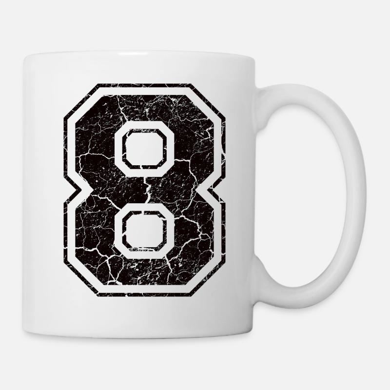 8_eight_acht_black_schwarz (fr) - Mug blanc - blanc