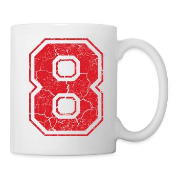 8_eight_acht_red_rot (de) - Tasse - Weiß - Rechts
