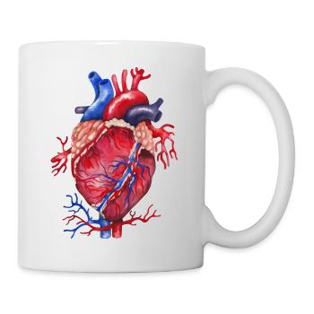 Herz Anatomie - Tasse - Weiß - Rechts