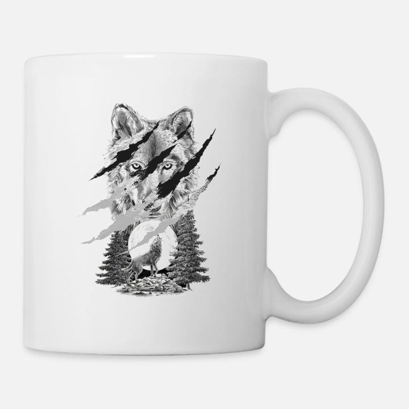 loup - Mug blanc - blanc