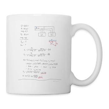 Mathematik Elektrotechnik, Schule, Studium, Strom - Tasse - Weiß - Rechts