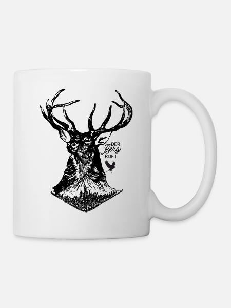 La montagne appelle - temps pour la randonnée - Mug blanc - blanc