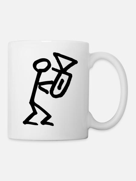 Musikant mit Euphonium / Horn / Bass - Tasse - Weiß