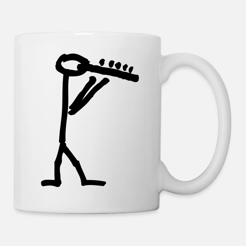Musikant mit Querflöte - Tasse - Weiß