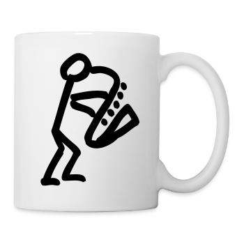 Musikant mit Saxophon - Tasse - Weiß - Rechts