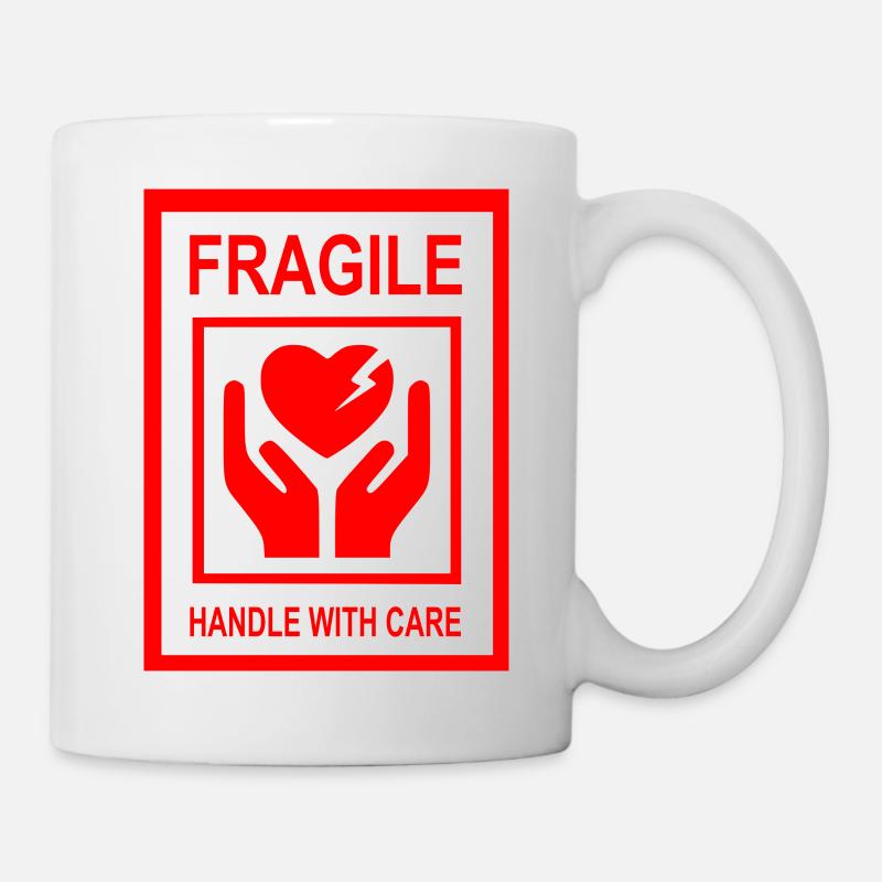 Fragile Handle with care 2- Fragile Heart - Mug - white