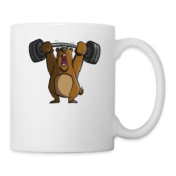 Gym Bär beim Gewichtheben - Tasse - Weiß - Rechts