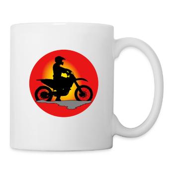 Motocross Enduro Motorrad Dirt Bike Biker Moto - Tasse - Weiß - Rechts