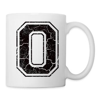 Letter O in the grunge look - Mug blanc - blanc - Droite