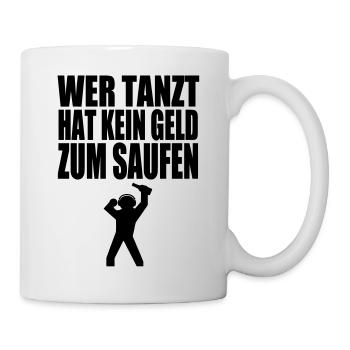 qui danse à boire plus d'argent - Mug blanc - blanc - Droite
