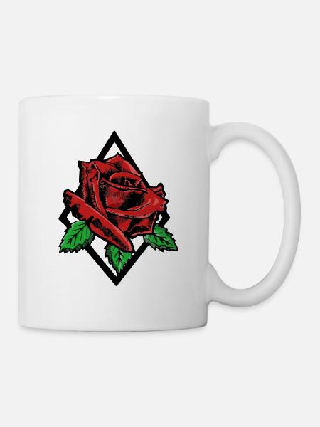 Rose rouge noire - Mug blanc - blanc