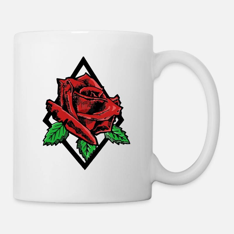 Rose rouge noire - Mug blanc - blanc