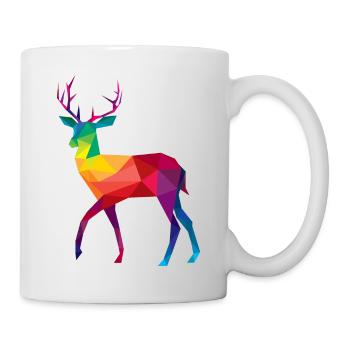 Deer colorful colored rainbow - Mug - white - Right