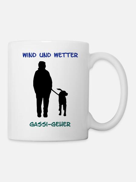 Gassi Geher_cb - Tasse - Weiß