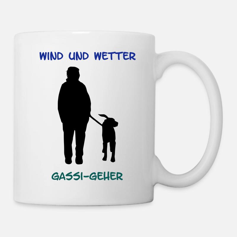 Gassi Geher_cb - Tasse - Weiß
