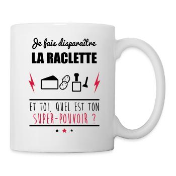 Disparaître la raclette, cadeau raclette, montagne - Mug blanc - blanc - Droite