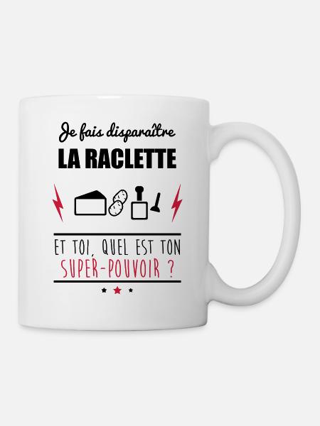 Disparaître la raclette, cadeau raclette, montagne - Mug blanc - blanc