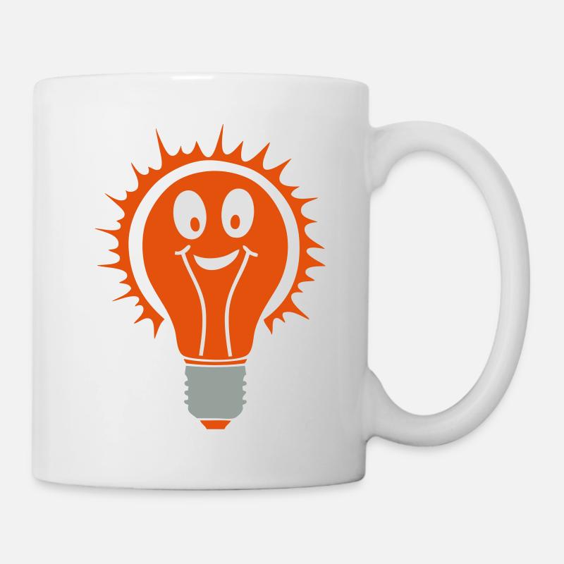 Glühbirne Glühbirne smiley birne - Tasse - Weiß