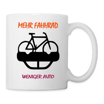 plus de vélo moins voiture - Mug blanc - blanc - Droite