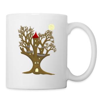 Fantasy Baumhaus Wald Baum Kind Kinder Märchen - Tasse - Weiß - Rechts