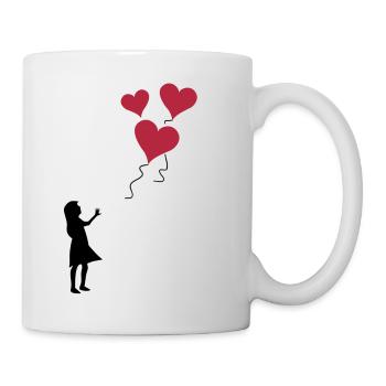 Valentine's day lost balloons - Mug - white - Right