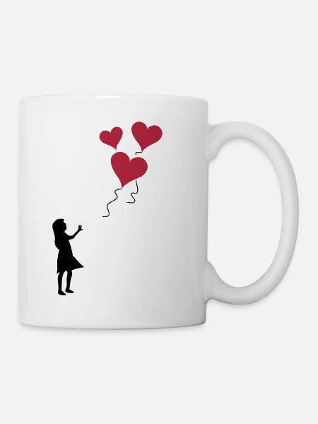 Valentine's day lost balloons - Mug - white