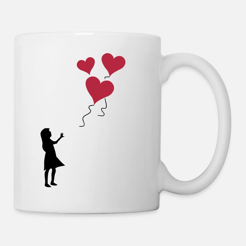 Valentine's day lost balloons - Mug - white