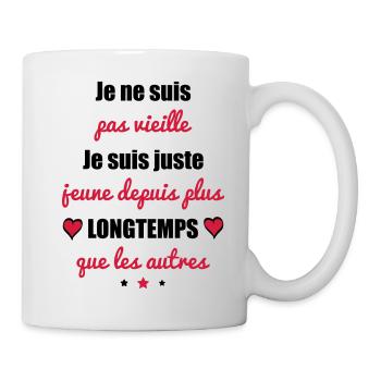 Je ne suis pas vieille,cadeau anniversaire,vintage - Mug blanc - blanc - Droite