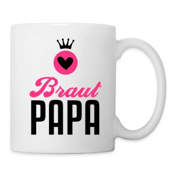 Braut Papa – Braut Vater – Hochzeit – 2C - Tasse - Weiß - Rechts