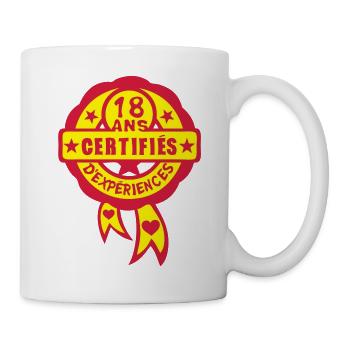 18 Jahre Jubiläum bescheinigt Erfahrung - Tasse - Weiß - Rechts