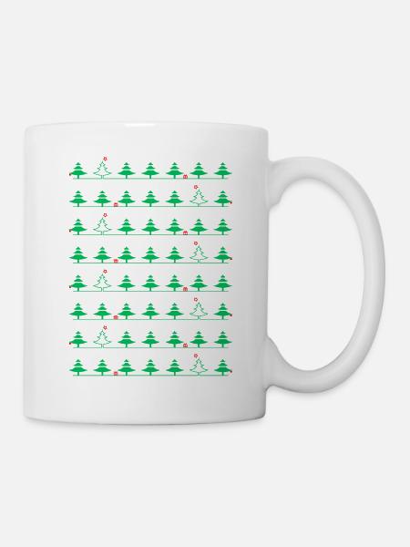 Christmas tree Christmas tree pattern Christmas - Mug - white