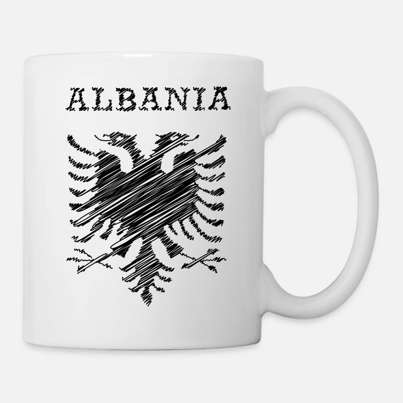 Albania, scribble black - Tasse - Weiß