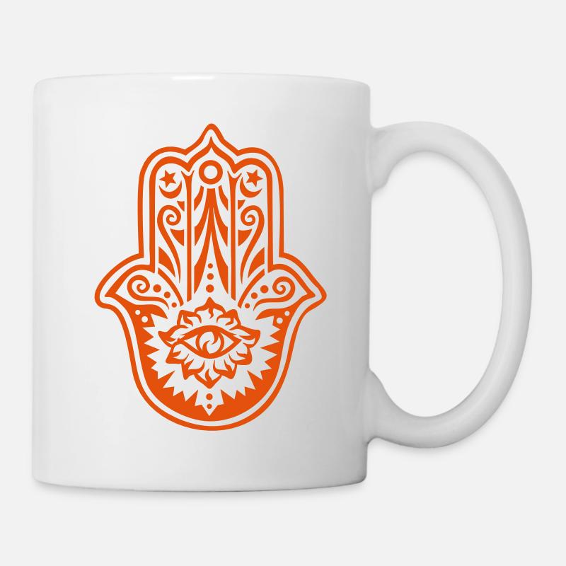 Hamsa, Main de Fatma, Khamsa, La divine protection - Mug blanc - blanc