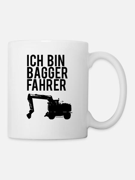 Excavator driver tshirt - Mug - white