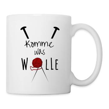 Komme was Wolle - Tasse - Weiß - Rechts