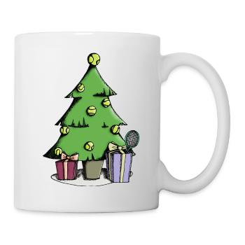 Balle de tennis arbre de noël tennis sport drôle - Mug blanc - blanc - Droite