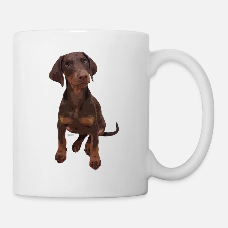 Dobermann-Welpe - Tasse - Weiß