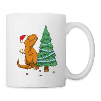 T-Rex hasst Weihnachten - Tasse - Weiß - Rechts
