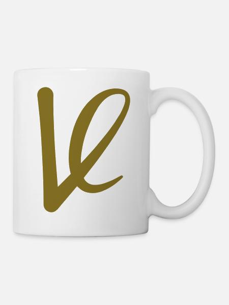 V - Buchstabe - Tasse - Weiß