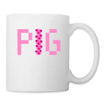 Porte-bonheur, cochon, cadeau, Jeunesse rurale - Mug blanc - blanc - Droite