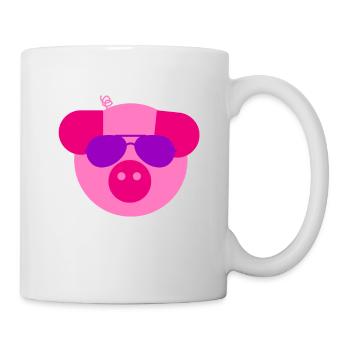 Glücksbringer, Schweinchen, Geschenk, Landjugend - Tasse - Weiß - Rechts