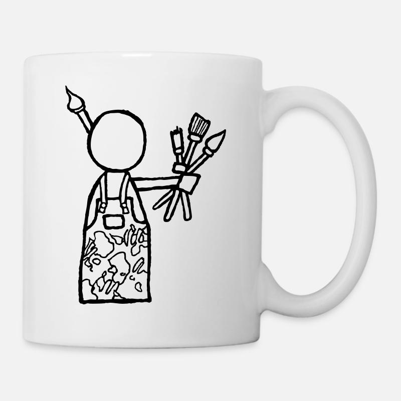 Männchen Kunstmaler - Tasse - Weiß