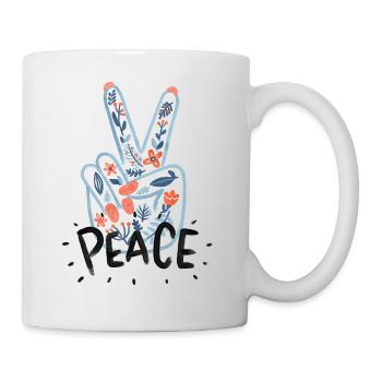 Peace Hand Sign - Mug - white - Right