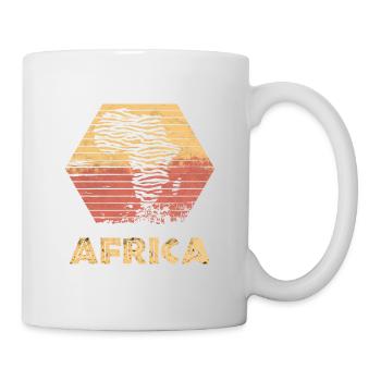 Afrika Natur Retro Style Geschenk Landkarte Land - Tasse - Weiß - Rechts
