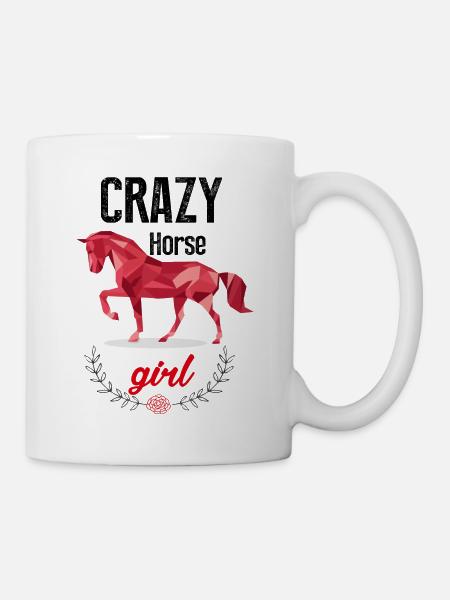 verrücktes Pferdemädchen - Tasse - Weiß