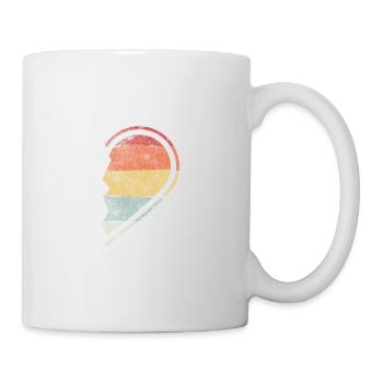 Retro Coeur Partnershirt Partnersook Couples Cadeau - Mug blanc - blanc - Droite