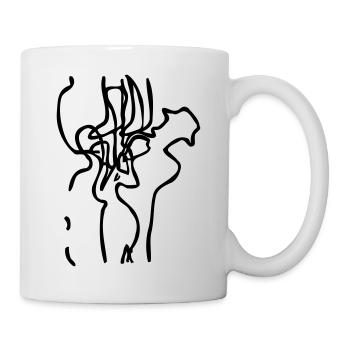Jazz contrebasse et saxo - Mug blanc - blanc - Droite