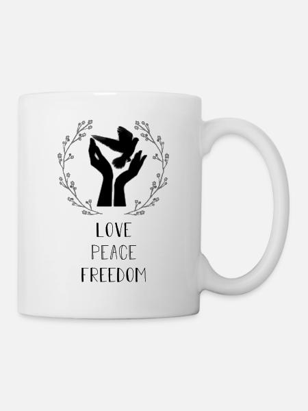 Love peace freedom revolution peace movement - Mug - white