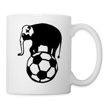 football elephant ballon foot soccer - Mug blanc - blanc - Droite