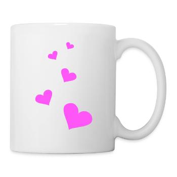 Herzen pink - Tasse - Weiß - Rechts